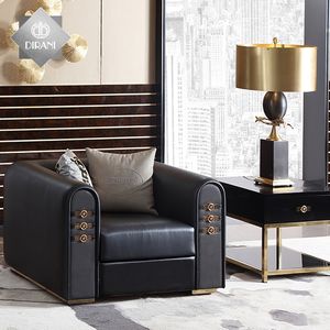 100% إيطاليا الجلود أريكة الزاوية أريكة آخر الحديث تشيسترفيلد 3 مقاعد جلد البقر والجلود أريكة كبيرة - Product Image 4