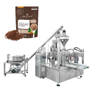 Automatic given bag coffee powder packing machine with auger filler rotary doypack filling machine for cocoa powder