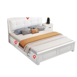 Meubles de chambre à coucher de style américain moderne Plate-forme de rembourrage en chêne massif <span class=keywords><strong>Lit</strong></span> en bois King Queen - Product Image 3