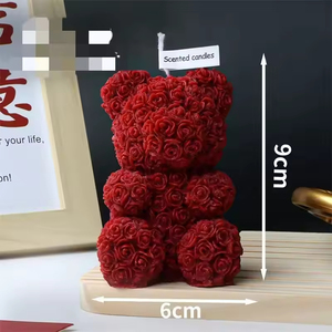 High Quality Rose Bear Shaped Soy Wax <b>Candle</b> Handmade Eco-Friendly Fruit Pattern Craft Wholesale Promotional Gift Scent - Product Image 2