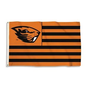 Custom Design Groothandel College Oregon State Strepen 3X5 Voet Vlag Hoge Kwaliteit Custom Ncaa Georgia Bulldogs Vlag