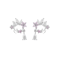 925 Sterling Silber neue Blumen form Ohrring für Frauen