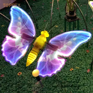 2024新设计户外装饰圣诞发光动物3D蝴蝶图案灯