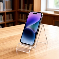 Support de téléphone de bureau en acrylique transparent épaissi, vente en gros d'usine, angle de vision ergonomique, étanche, hauteur réglable, flexible