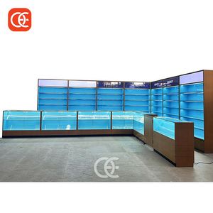 Vitrina de Exhibición de Vidrio Cerrada para Tienda de Tabaco, Iluminación LED Modular Personalizable y Duradera - Product Image 1