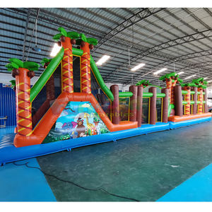 Château gonflable pour enfants, parcours d'obstacles, aire de jeux combinée, château gonflable, jungle, jouet d'amusement portable, capacité de 1000 kg - Product Image 3