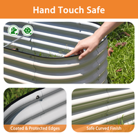 Jardinière surélevée ovale en métal Huizhou Green Giant de 17 pouces, en acier galvanisé, kit de pots et jardinières pour fleurs, jardinière d'extérieur