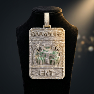 Pendentif personnalisé en argent sterling 925 avec moissanite, breloque hip-hop, bijou lettre initiale, micro-incrustation, plaqué rhodium - Product Image 1