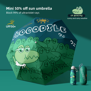 Parapluie compact pliable 5 sections anti-UV 8K de 21 pouces, portable, manuel, pour adultes, avec logo, idéal pour l'été et la mode - Product Image 3