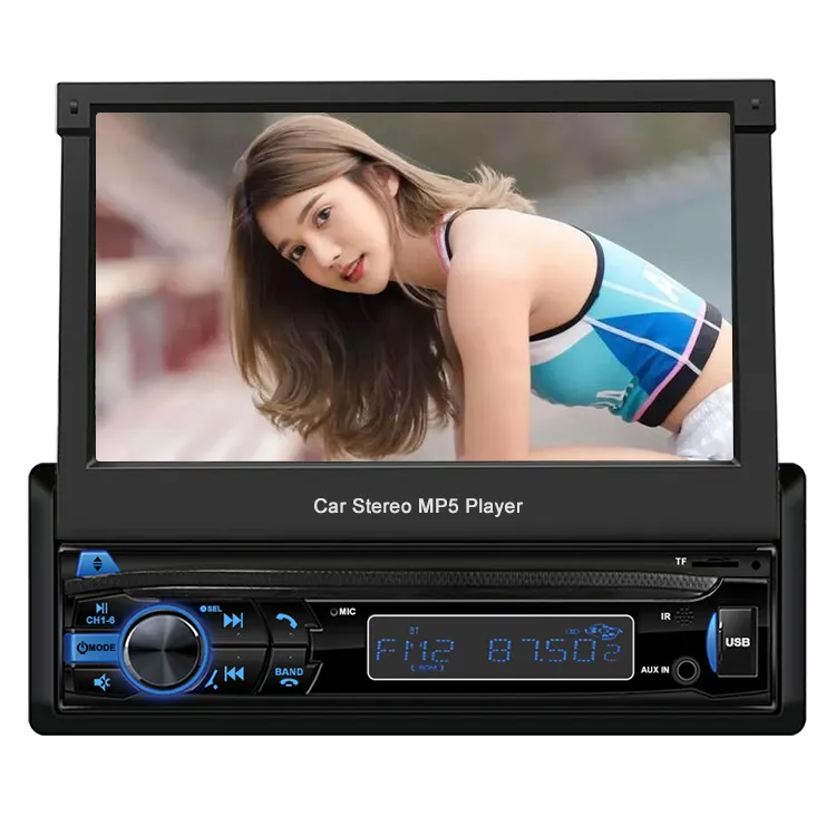 Kit multimídia automotivo retrátil, 7 polegadas, para tv, estéreo, mp5, player de vídeo, dvd player, portátil, para carro