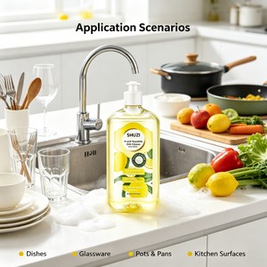 Nettoyant vaisselle et légumes OEM personnalisé, qualité <span class=keywords><strong>alimentaire</strong></span>, saveur citron, 500 ml, adapté à la maison - Product Image 2