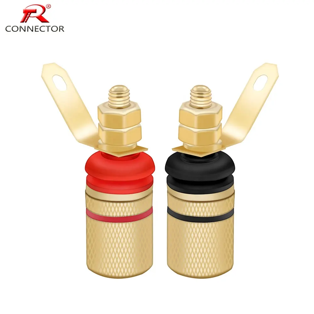 Gold Plated Amplifier Speaker Binding Post HIFI Terminals Banana Sockets Connector Suitable for 4mm banana plugs connector
