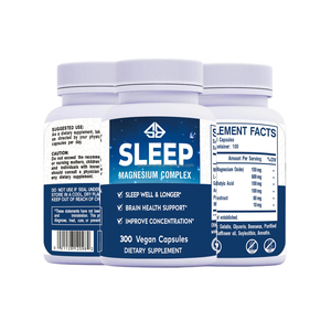 Cápsulas de Suplemento de Extracto Herbal de Magnesio para la Salud del Sueño y la Memoria en Adultos, Vegetarianas, 300 Unidades - Product Image 2