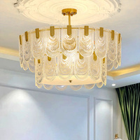 Luminaires d'hôtel modernes de haute qualité, lustre en métal doré, lampe suspendue transparente, lustre en verre cristal de luxe