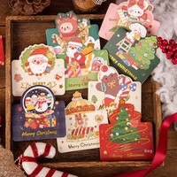 Cartes de vœux de Noël vintage bronzées, petites cartes de bénédiction en carton, estampage à chaud doré, impression offset, design personnalisable A6