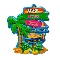 D & Q Souvenir Cadeaux Logo personnalisé impression résine orange tortue de plage thème plage tropicale souvenirs aimant pour réfrigérateur