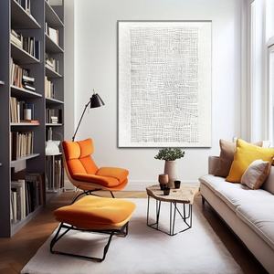 Arte Mural 3D Contemporáneo, Arte Abstracto Blanco Wabi Sabi, Pintura en Lienzo para Decoración Moderna del Hogar y Galería - Product Image 3