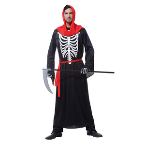 Disfraz de Halloween para hombre <span class=keywords><strong>Grim</strong></span> <span class=keywords><strong>Reaper</strong></span> con guantes adultos esqueleto fantasma muerte disfraz de terror - Product Image 4