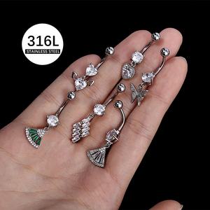 Upport 1 CS Surgical teteel IRCON utterutterfly exy Pewelry omen Elly Ring Avel Ring - Product Image 2