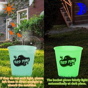 Seau Golf Bean Bag Toss Game Fluorescence Beach <span class=keywords><strong>Bucket</strong></span> avec 4 balles et sac de transport Durable Glow in Dark <span class=keywords><strong>Bucket</strong></span> Toss Game <span class=keywords><strong>Set</strong></span> - Product Image 4