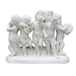 Голая детская скульптура камень белый мрамор сад обнаженная статуя мальчика