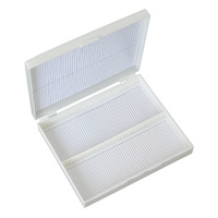 100 Slides Microscope Slide Storage Box HIPS Material Laboratory Slide Box 25*75mm Slide Holder