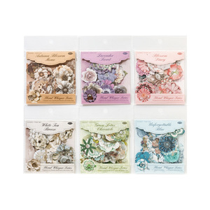 50 Adesivi per Confezione Serie Floreale Ritagliata a Forbice Elementi Floreali Retrò Fatti a Mano per Scrapbooking Fai-da-Te e Collage Decorativi - Product Image 5