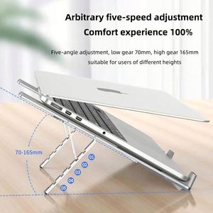Support portable multifonction en alliage d'aluminium pour ordinateur portable, réglable en hauteur, pliable, support de bureau, fixation pour tableau de bord, pour utilisation sur bureau - Product Image 2