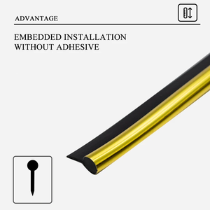 شريط حواف زخرفي من الكروم والبي في سي للأثاث، شريط حواف على شكل حرف P للأريكة، شريط حواف زخرفي ذهبي من البي في سي - Product Image 3