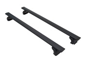 Barres transversales de toit de voiture en alliage d'aluminium 125 cm Argent + Noir Revêtement antirouille spécial Conception robuste et stable Installation facile 300 kg