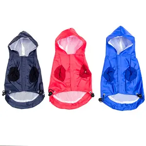 Ropa para perros nueva de dos patas de peluche/francés con capucha reflectante impermeable pequeño impermeable ropa