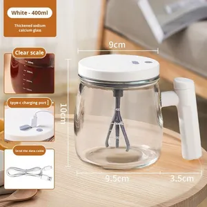 Nouvelle tasse à agitation automatique en verre rechargeable, grande capacité, design minimaliste portable - Product Image 6