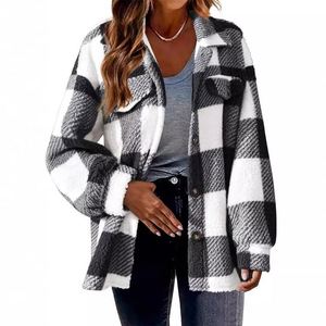 Veste en plaid d'hiver pour femmes, chemise longue à <span class=keywords><strong>carreaux</strong></span>, veste longue à manches longues pour femmes, chemises d'hiver pour femmes, manteaux pour femmes - Product Image 1