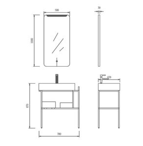 Console da bagno da banco all'ingrosso lavello con mensola vanità per le gambe del tavolo in metallo - Product Image 4