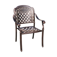 Ensemble de meubles de patio en aluminium et fonte de style moderne du milieu du siècle, chaises de salle à manger de jardin et tables de barbecue pour hôtels