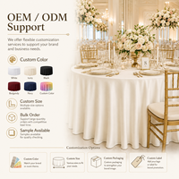 Nappe Ronde en Polyester pour Mariage, Réutilisable et Lavable, Housse de Table de Banquet, Taille Personnalisée pour Événements (Vente en Gros)