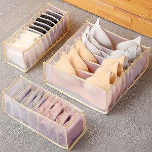 New Underwear <b>Storage</b> <b>Box</b> Drawer Type Mesh Underwear Socks Finishing <b>Box</b> Household <b>Folding</b> Separation Bra Organizer <b>Storage</b> <b>Box</b> - Product Image 6
