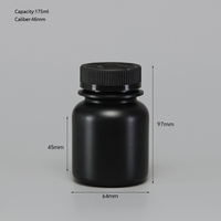 Bouteilles pharmaceutiques en plastique HDPE noir de haute qualité de 175 ml avec bouchon scellé
