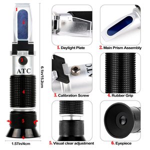 Máy Đo Hàm Lượng Đường Cầm Tay Cầm Tay Máy Đo Khúc Xạ 0-90% Brix Cho Đường Thực Phẩm Đồ Uống Trái Cây Mật Ong - Product Image 3