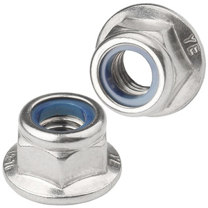 304 Stainless Steel Nylon Hex Flange Lock <b>Nut</b> - Product Image 3