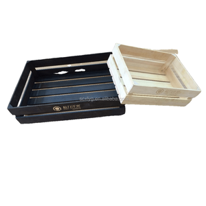 Wholesale Customized wine beer storage box display Natural wooden crate