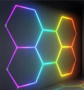 눈부심 방지 천장 조명 육각 조명 하이브 디자인 벌집 램프 이발소 RGB Led 조명 - Product Image 3