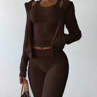 Ensemble deux pièces Streetwear, survêtement rose en éponge, sweat-shirt court et pantalon, nouvelle collection automne 2022