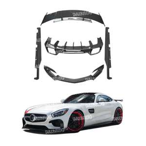 Pièces détachées automobiles Kit de carrosserie en fibre de carbone Style Renntech Lèvre avant Lèvre arrière Jupes latérales pour <span class=keywords><strong>Mercedes</strong></span> Benz AMG GT <span class=keywords><strong>GTS</strong></span> - Product Image 1
