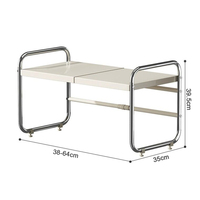 Étagère de rangement multifonctionnelle en acier inoxydable pour four à micro-ondes, support de cuisine réglable pour pâtissier