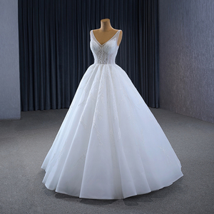 Jancember 222229 <strong>Simple</strong> V-neck Sleeveless Bridal Wedding <strong>Dresses</strong> for Girls