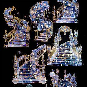 10/pack PET Autocollants Escalier vers <span class=keywords><strong>le</strong></span> <span class=keywords><strong>Ciel</strong></span> Série Château Escaliers DIY Matériel Décoration Autocollants - Product Image 4