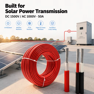 สายเคเบิลโซลาร์เซลล์แกนเดี่ยวขนาด 4 มม.² จากโรงงาน, สายทองแดงเคลือบดีบุก 1500V DC พร้อมการรับรอง TUV สำหรับระบบกักเก็บพลังงาน - Product Image 1