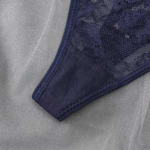 Culotte string en dentelle sans couture confortable pour femme, sous-vêtements sexy en coton tissé pour femmes adultes, couleur unie T/T - Product Image 5