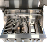 Barbecue à gaz CE moderne haut de gamme encastrable en acier inoxydable 304 pour extérieur, cuisine domestique, cour, jardin, GPL/GN, 5 brûleurs avec brûleur arrière